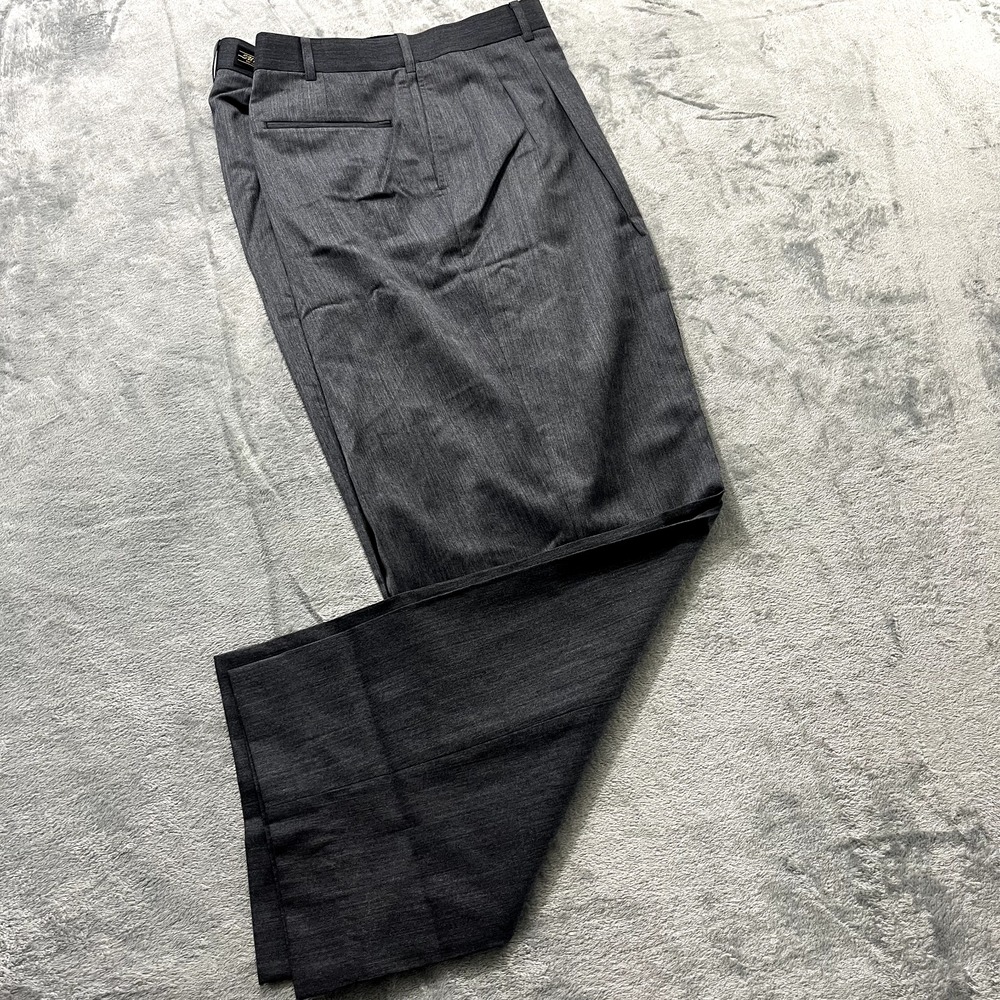 Palm Beach Reflex Worsted Wool Pleated Dress Pants Mens 48 Gray Super 100